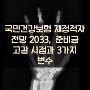 국민건강보험 재정적자 전망 2033, 준비금 고갈 시점과 3가지 변수