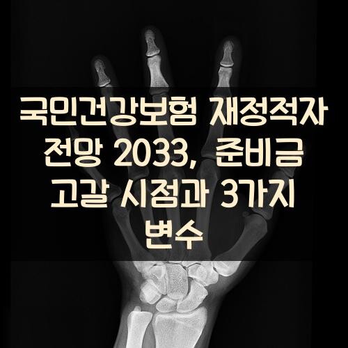 국민건강보험 재정적자 전망 2033, 준비금 고갈 시점과 3가지 변수