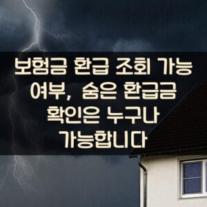 보험금 환급 조회 가능 여부, 숨은 환급금 확인은 누구나 가능합니다