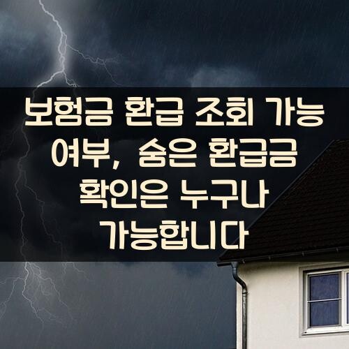 보험금 환급 조회 가능 여부, 숨은 환급금 확인은 누구나 가능합니다