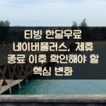 티빙 한달무료 네이버플러스, 제휴 종료 이후 확인해야 할 핵심 변화 2 티빙 한달무료 네이버플러스, 제휴 종료 이후 확인해야 할 핵심 변화