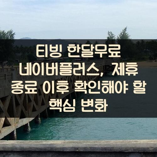 티빙 한달무료 네이버플러스, 제휴 종료 이후 확인해야 할 핵심 변화