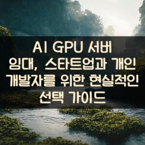 AI GPU 서버 임대, 스타트업과 개인 개발자를 위한 현실적인 선택 가이드