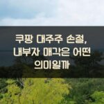 쿠팡 대주주 손절, 내부자 매각은 어떤 의미일까?