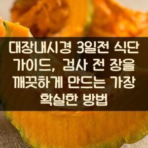 대장내시경 3일전 식단 가이드, 검사 전 장을 깨끗하게 만드는 가장 확실한 방법