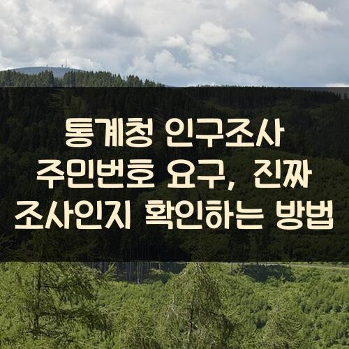 통계청 인구조사 주민번호 요구, 진짜 조사인지 확인하는 방법
