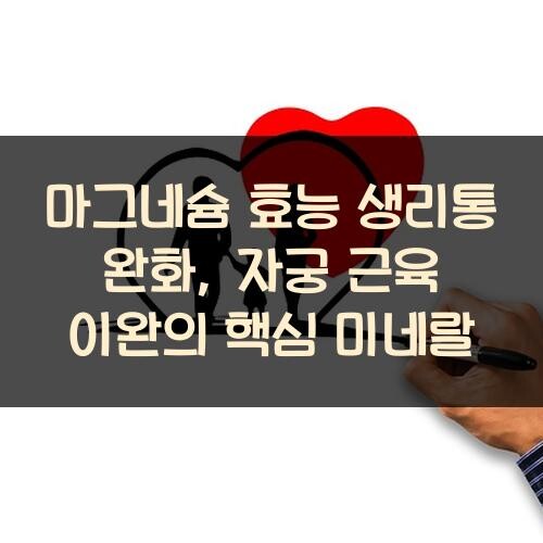 마그네슘 효능 생리통 완화, 자궁 근육 이완의 핵심 미네랄