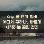 수능 끝 단기 알바 어디서 구하나, 빠르게 시작하는 꿀팁 정리