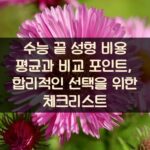 수능 끝 성형 비용 평균과 비교 포인트, 합리적인 선택을 위한 체크리스트 1 수능 끝 성형 비용 평균과 비교 포인트, 합리적인 선택을 위한 체크리스트