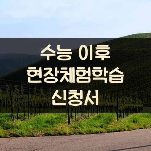 수능 이후 현장체험학습 신청서