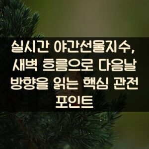 실시간 야간선물지수, 새벽 흐름으로 다음날 방향을 읽는 핵심 관전 포인트