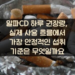 알파CD 하루 권장량, 실제 사용 흐름에서 가장 안정적인 섭취 기준은 무엇일까요