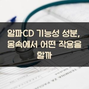 알파CD 기능성 성분, 몸속에서 어떤 작용을 할까?