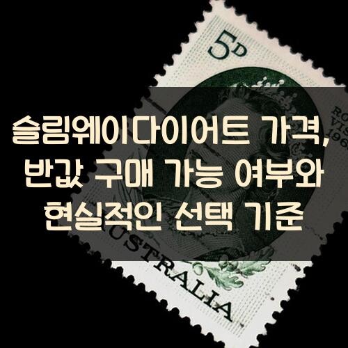 슬림웨이다이어트 가격, 반값 구매 가능 여부와 현실적인 선택 기준