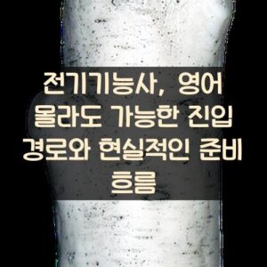 전기기능사, 영어 몰라도 가능한 진입 경로와 현실적인 준비 흐름