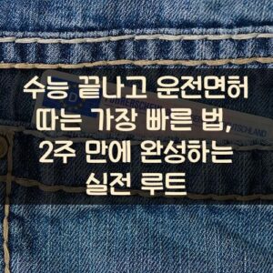 수능 끝나고 운전면허 따는 가장 빠른 법, 2주 만에 완성하는 실전 루트