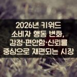 2026년 키워드 소비자 행동 변화, 감정·편안함·신뢰를 중심으로 재편되는 시장