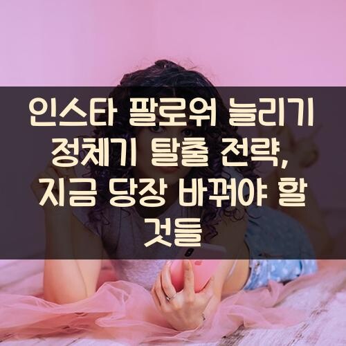 인스타 팔로워 늘리기 정체기 탈출 전략, 지금 당장 바꿔야 할 것들