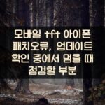 모바일 tft 아이폰 패치오류, 업데이트 확인 중에서 멈출 때 점검할 부분