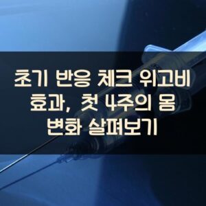 초기 반응 체크 위고비 효과, 첫 4주의 몸 변화 살펴보기