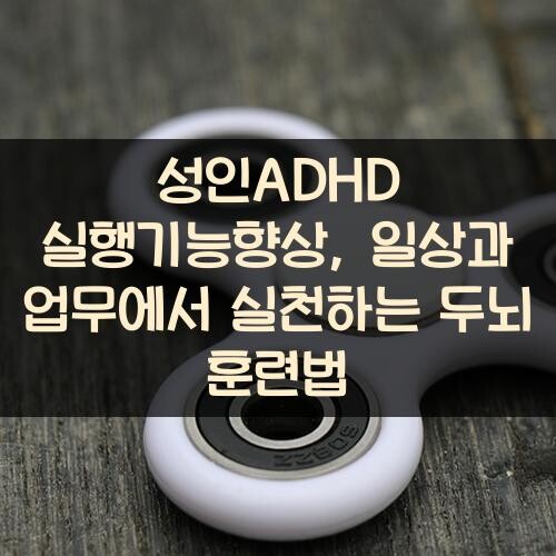 성인ADHD 실행기능향상, 일상과 업무에서 실천하는 두뇌 훈련법