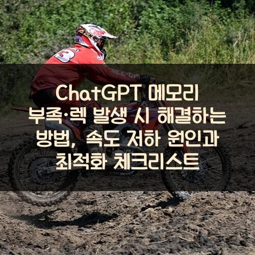ChatGPT 메모리 부족·렉 발생 시 해결하는 방법, 속도 저하 원인과 최적화 체크리스트