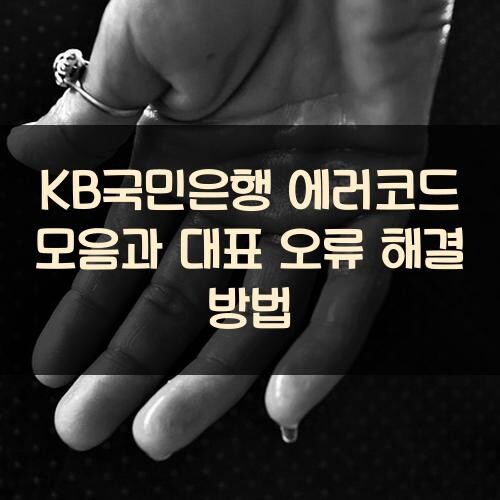 KB국민은행 에러코드 모음과 대표 오류 해결 방법