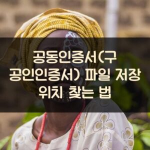 공동인증서(구 공인인증서) 파일 저장 위치 찾는 법