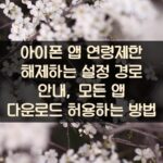 아이폰 앱 연령제한 해제하는 설정 경로 안내, 모든 앱 다운로드 허용하는 방법
