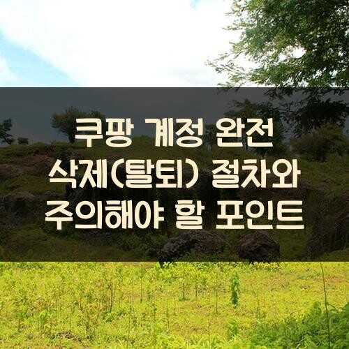 쿠팡 계정 완전 삭제(탈퇴) 절차와 주의해야 할 포인트