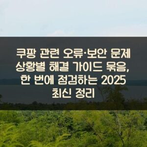 쿠팡 관련 오류·보안 문제 상황별 해결 가이드 묶음, 한 번에 점검하는 2025 최신 정리