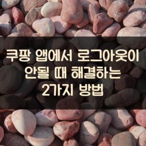 쿠팡 앱에서 로그아웃이 안될 때 해결하는 2가지 방법