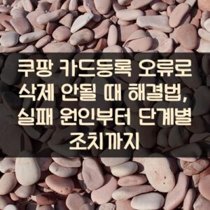 쿠팡 카드등록 오류로 삭제 안될 때 해결법, 실패 원인부터 단계별 조치까지