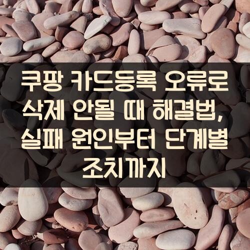 쿠팡 카드등록 오류로 삭제 안될 때 해결법, 실패 원인부터 단계별 조치까지