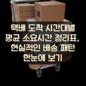 택배 도착 시간대별 평균 소요시간 정리표, 현실적인 배송 패턴 한눈에 보기