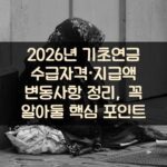 2026년 기초연금 수급자격·지급액 변동사항 정리, 꼭 알아둘 핵심 포인트 1 2026년 기초연금 수급자격·지급액 변동사항 정리, 꼭 알아둘 핵심 포인트