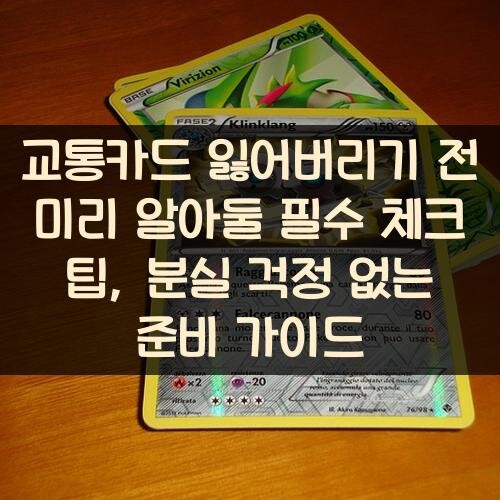 교통카드 잃어버리기 전 미리 알아둘 필수 체크 팁, 분실 걱정 없는 준비 가이드