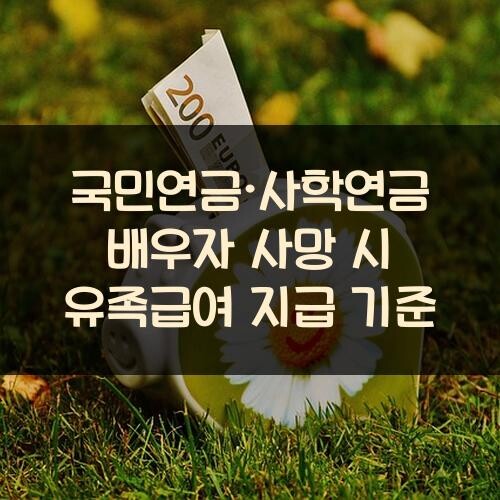 국민연금·사학연금 배우자 사망 시 유족급여 지급 기준