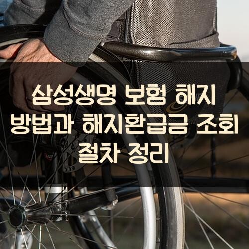 삼성생명 보험 해지 방법과 해지환급금 조회 절차 정리