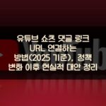 유튜브 쇼츠 댓글 링크 URL 연결하는 방법(2025 기준), 정책 변화 이후 현실적 대안 정리