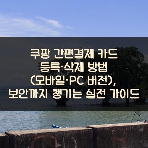 쿠팡 간편결제 카드 등록·삭제 방법 (모바일·PC 버전), 보안까지 챙기는 실전 가이드