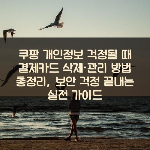 쿠팡 개인정보 걱정될 때 결제카드 삭제·관리 방법 총정리, 보안 걱정 끝내는 실전 가이드