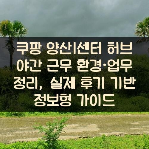 쿠팡 양산1센터 허브 야간 근무 환경·업무 정리, 실제 후기 기반 정보형 가이드