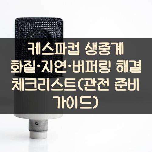 케스파컵 생중계 화질·지연·버퍼링 해결 체크리스트(관전 준비 가이드)