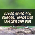 2026년 공무원 수당 정근수당, 근속에 따른 보상 체계 완전 정리