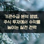 기관수급 분석 방법, 주식 투자에서 수익률 높이는 실전 전략