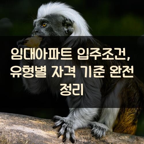 임대아파트 입주조건, 유형별 자격 기준 완전 정리