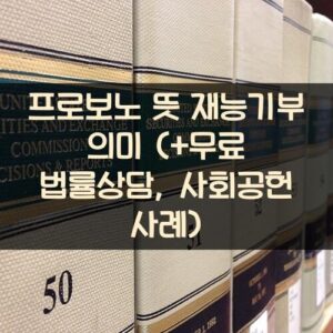 프로보노 뜻 재능기부 의미 (+무료 법률상담, 사회공헌 사례)