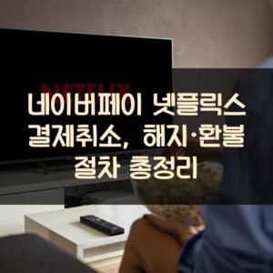 네이버페이 넷플릭스 결제취소, 해지·환불 절차 총정리