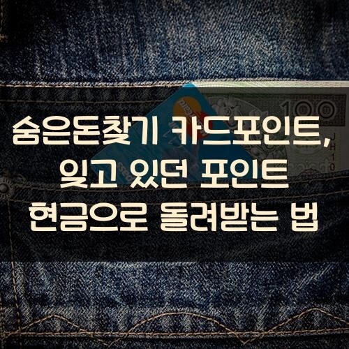 숨은돈찾기 카드포인트, 잊고 있던 포인트 현금으로 돌려받는 법